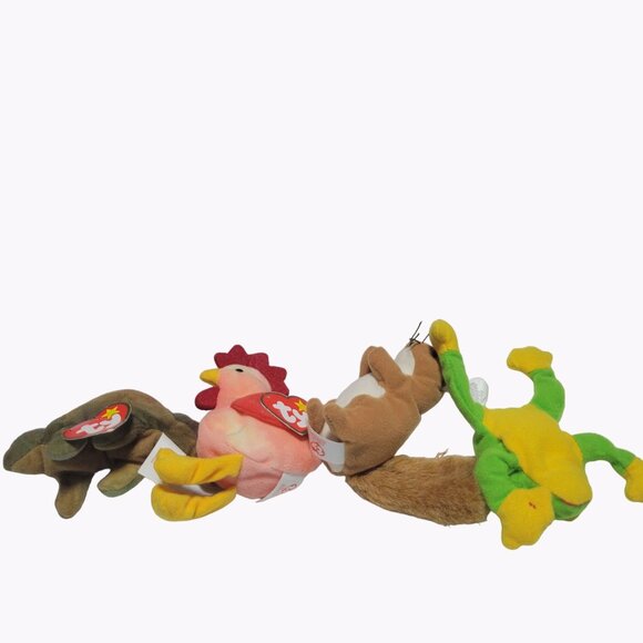 TY Teenie Beanie Babies Steg Strut Smoochy Nuts Plush Lot 4 Stuffed Animal Toys - Picture 4 of 8